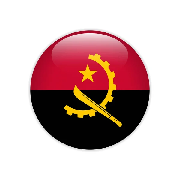 Bandera de Angola en botón — Vector de stock