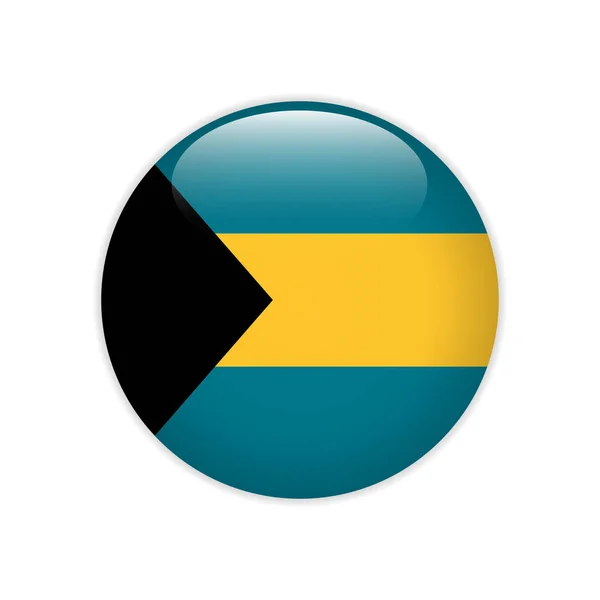 Bandiera Bahamas sul pulsante — Vettoriale Stock