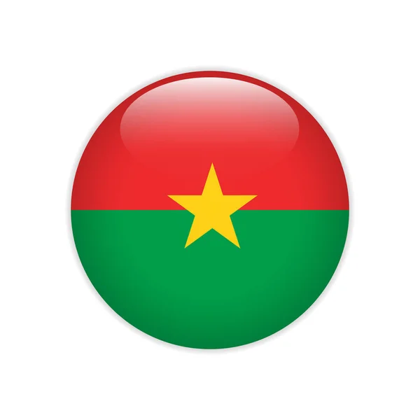 Vlag van Burkina Faso op knop — Stockvector