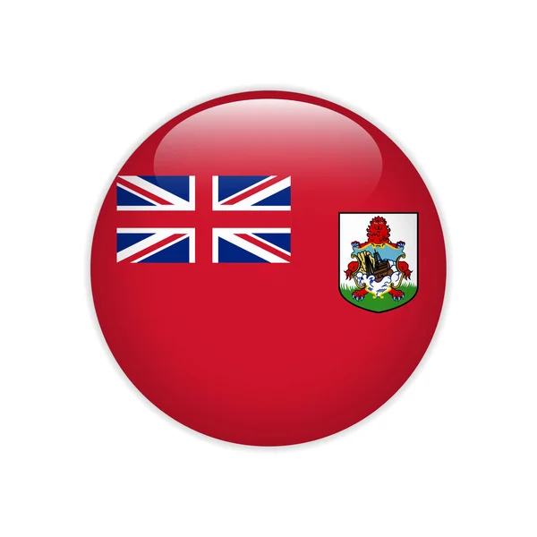 Drapeau des Bermudes sur le bouton — Image vectorielle