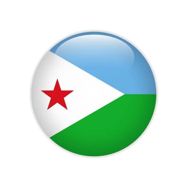 Vlag van Djibouti op knop — Stockvector
