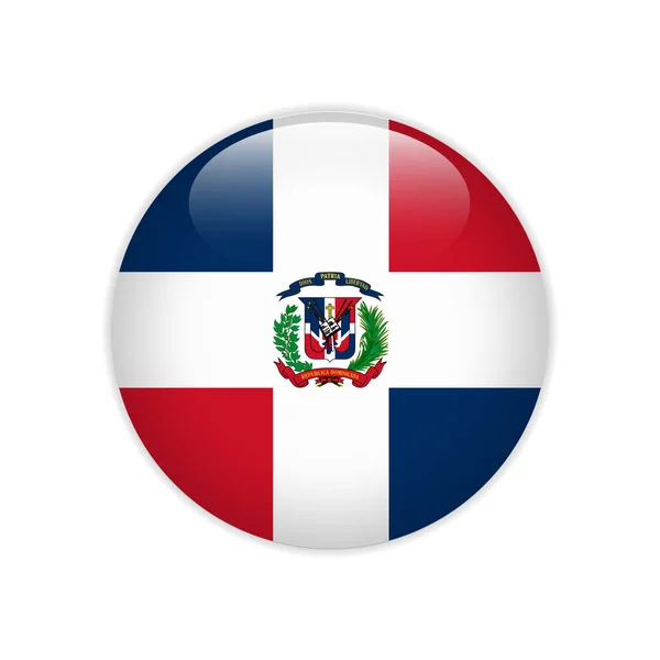 Dominikai Köztársaság lobogója gombra — Stock Vector