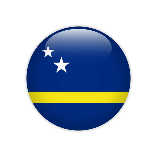 Curaçao drapeau sur le bouton — Image vectorielle