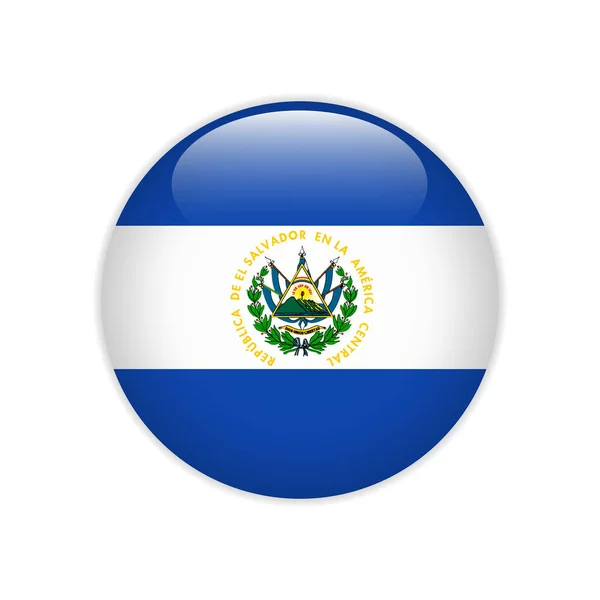 Bandera de El Salvador en botón — Vector de stock