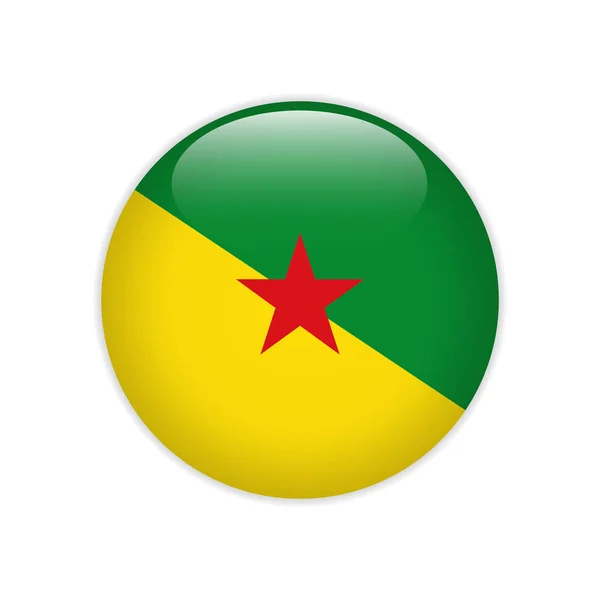 Vlag van Frans-Guyana op knop — Stockvector