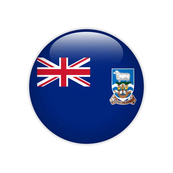 Drapeau des îles Falkland sur le bouton — Image vectorielle