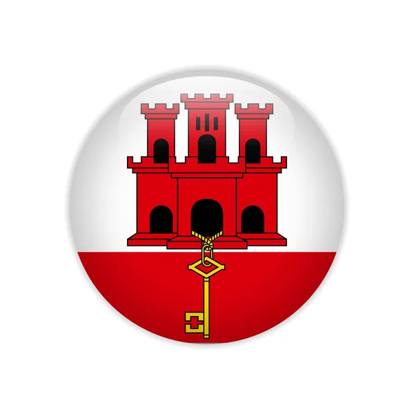 Flaga Gibraltaru na przycisk — Wektor stockowy