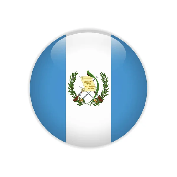 Bandera de Guatemala en botón — Vector de stock