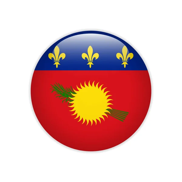 Guadeloupe-Flagge auf Knopf — Stockvektor