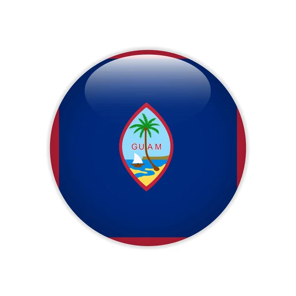 Guam bayrak düğmesini — Stok Vektör