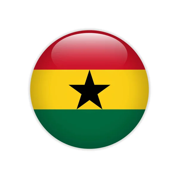 Bandera de Ghana en botón — Vector de stock