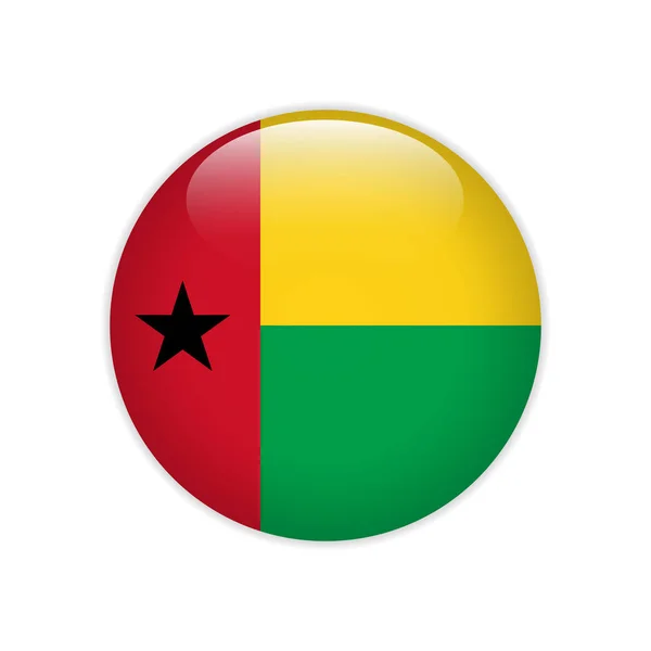 Bandera de Guinea-Bissau en el botón — Vector de stock