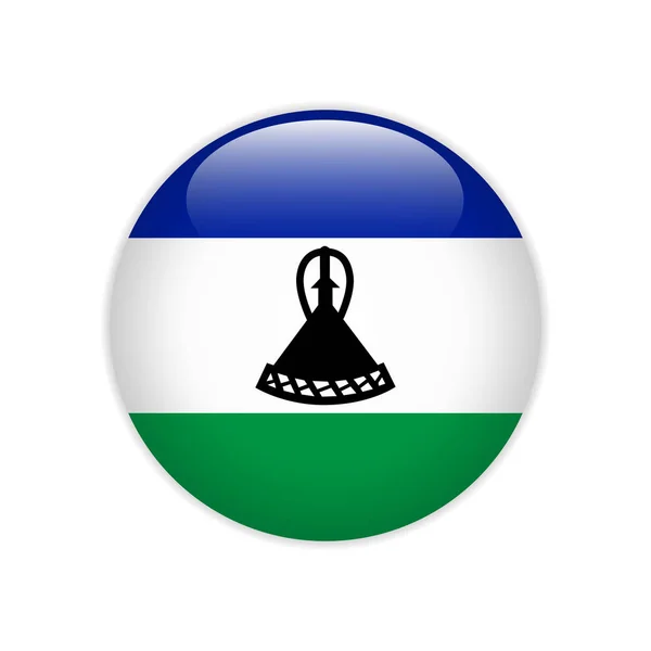 Drapeau Lesotho sur le bouton — Image vectorielle