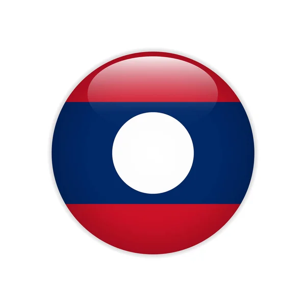 Drapeau Laos sur le bouton — Image vectorielle