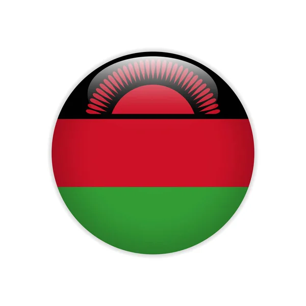 Vlajka Malawi na tlačítko — Stockový vektor