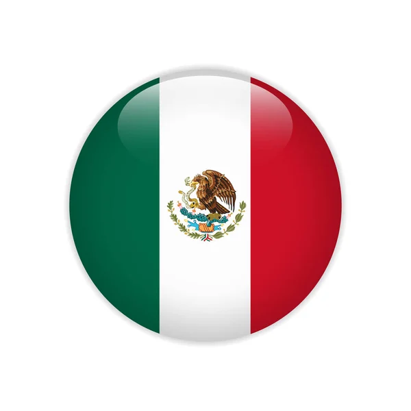 Bandeira do México no botão — Vetor de Stock