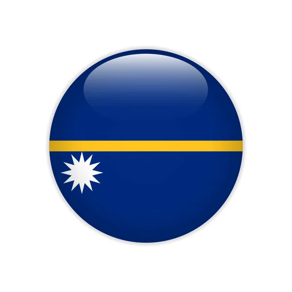 Drapeau Nauru sur le bouton — Image vectorielle