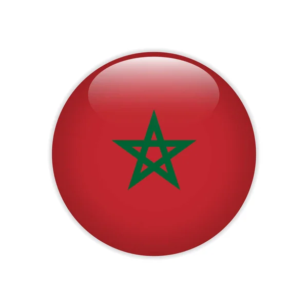 Drapeau Maroc sur bouton — Image vectorielle