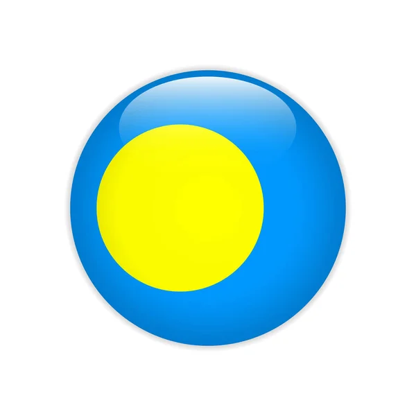 Palau bayrak düğmesini — Stok Vektör
