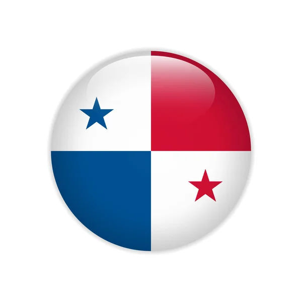 Bandera de Panamá en botón — Vector de stock