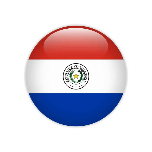 Bandera de Paraguay en botón — Archivo Imágenes Vectoriales