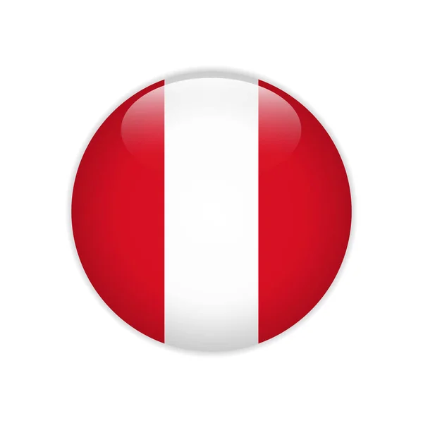 Peru flag on button — Stock Vector