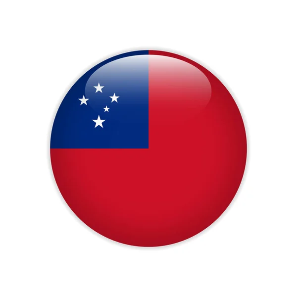 Bandera de Samoa en botón — Archivo Imágenes Vectoriales