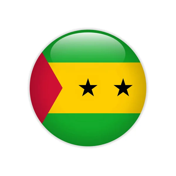 Vlag van Sao Tomé en Principe op de knop — Stockvector
