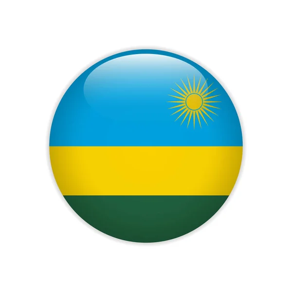 Флаг Руанды на кнопке — стоковый вектор