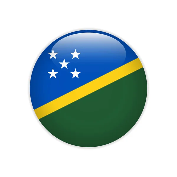 Solomon Islands flag on button — Stock Vector