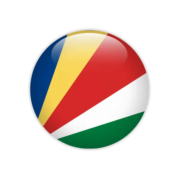 Drapeau Seychelles sur le bouton — Image vectorielle