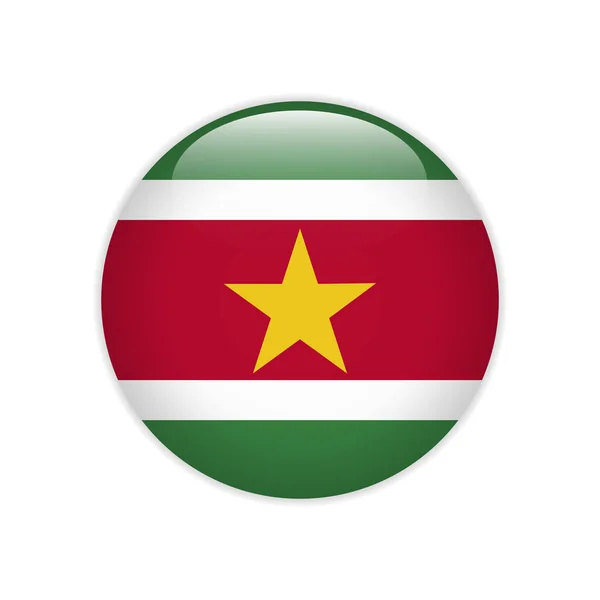 Vlag van Suriname op knop — Stockvector