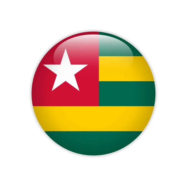 Vlag van Togo op de knop — Stockvector