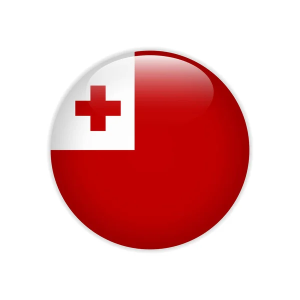 Tonga flag on button — Stock Vector