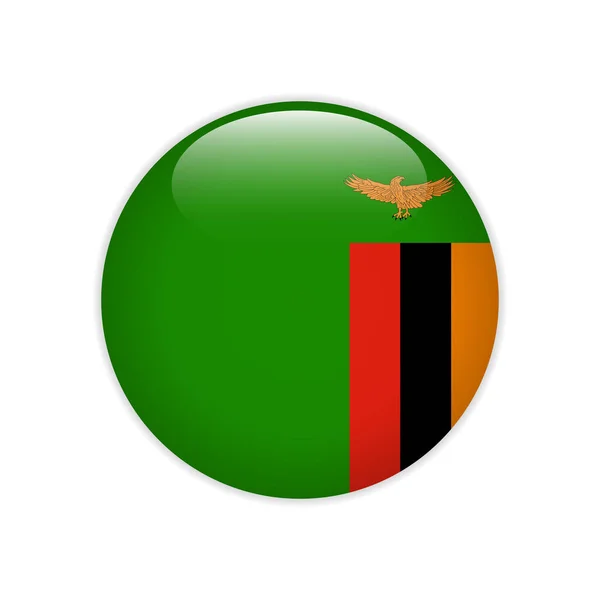 Zambia flag on button — Stock Vector