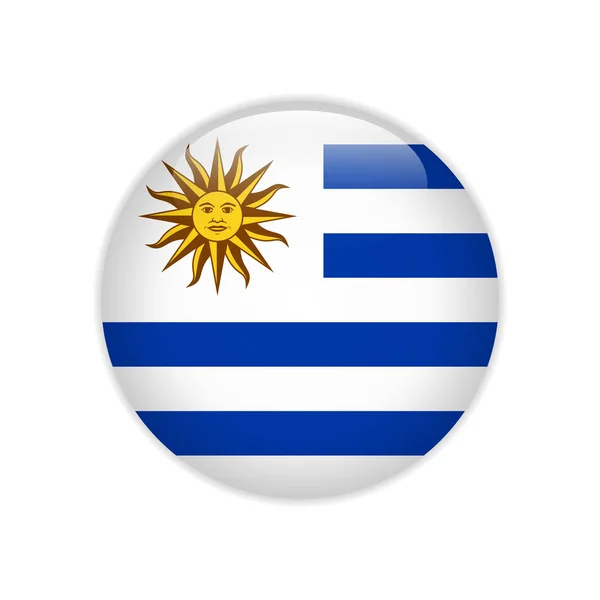 Ουρουγουάη σημαία στο κουμπί — Διανυσματικό Αρχείο