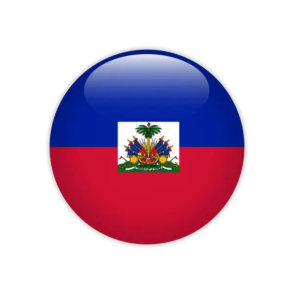 Bandera de Haití en botón — Vector de stock