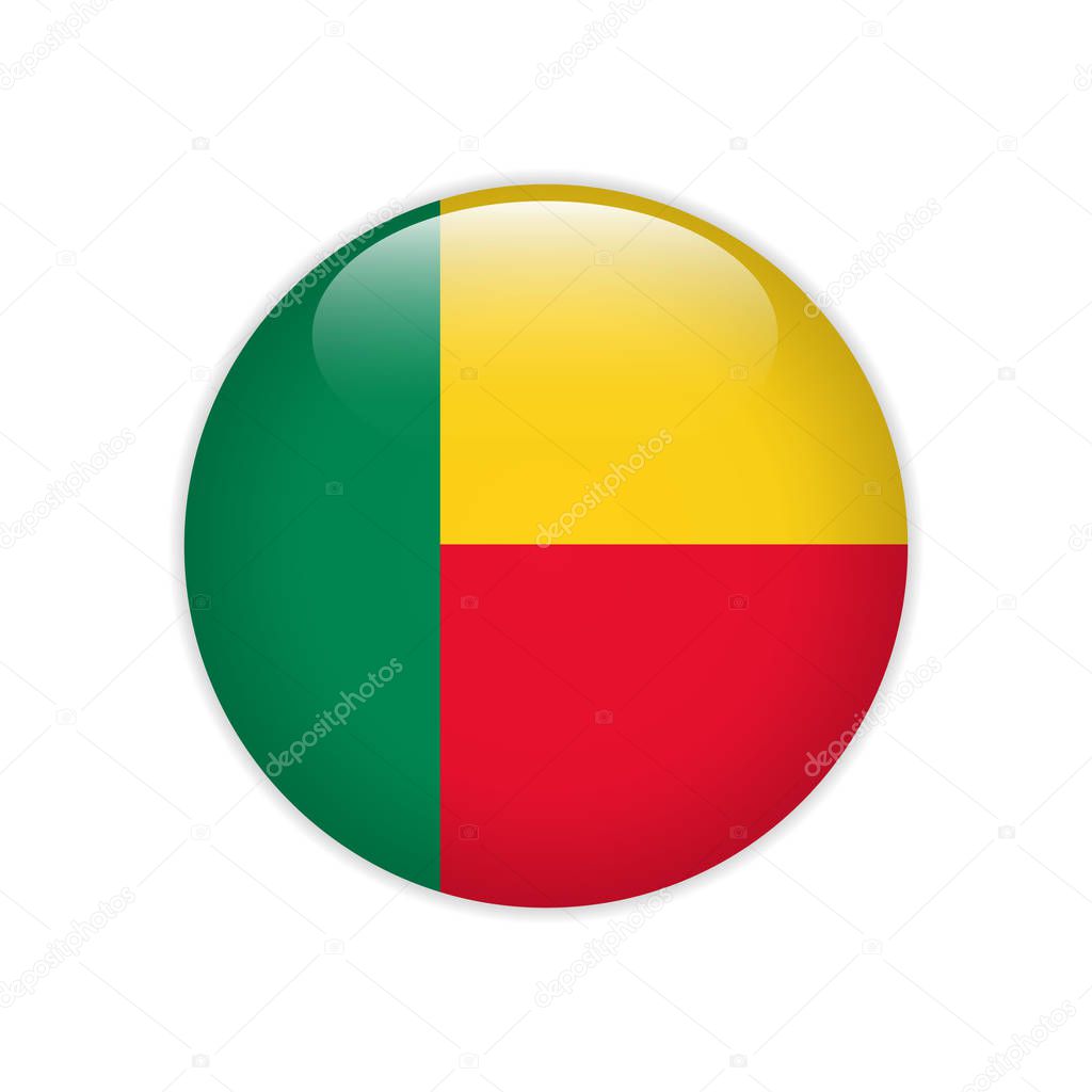 Benin flag on button