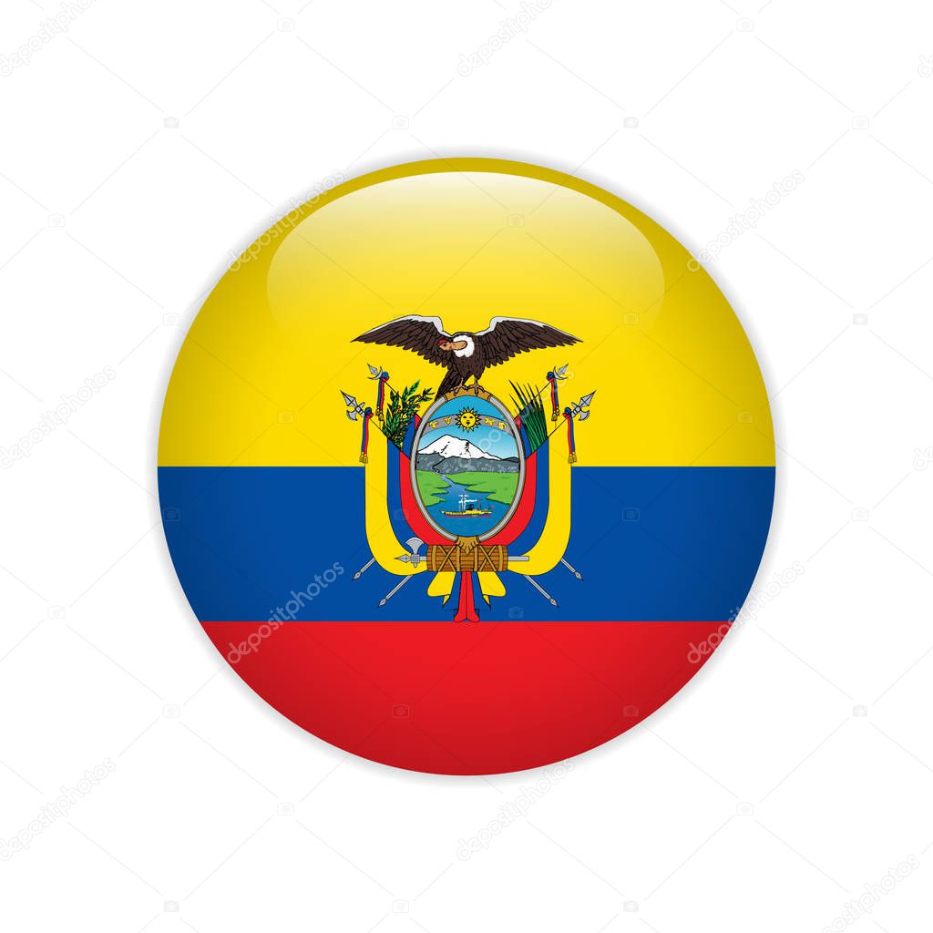 Ecuador flag on button