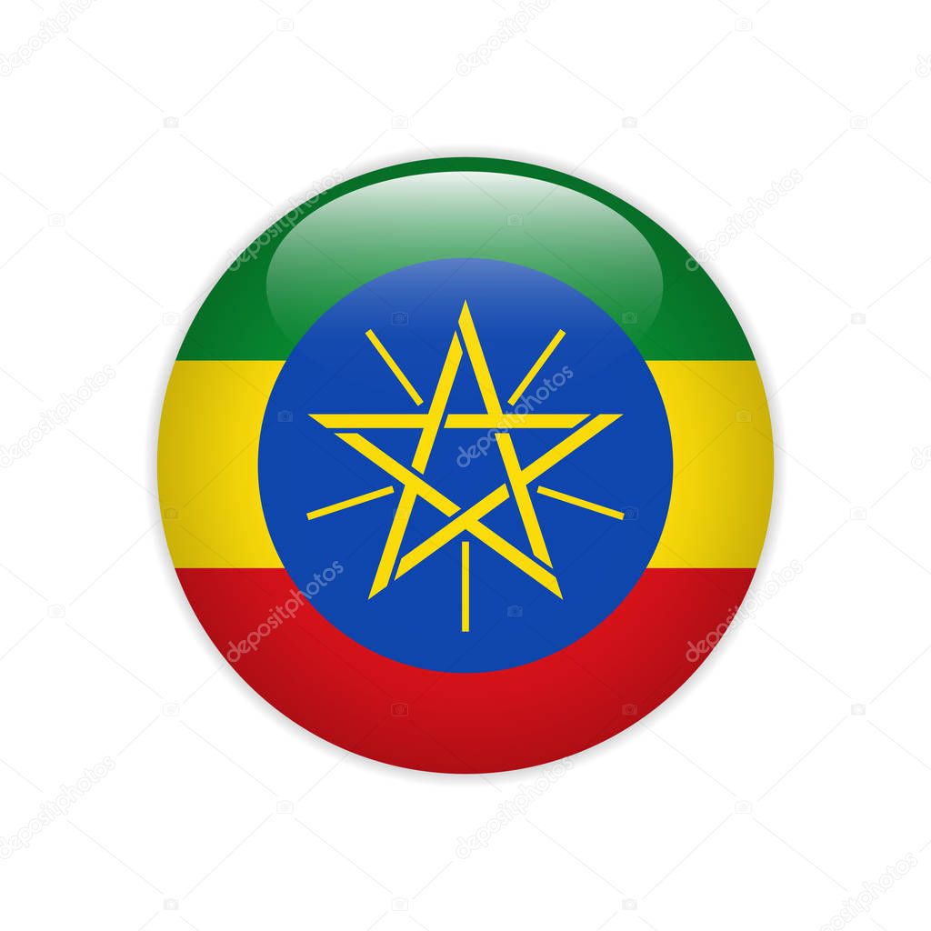 Ethiopia flag on button