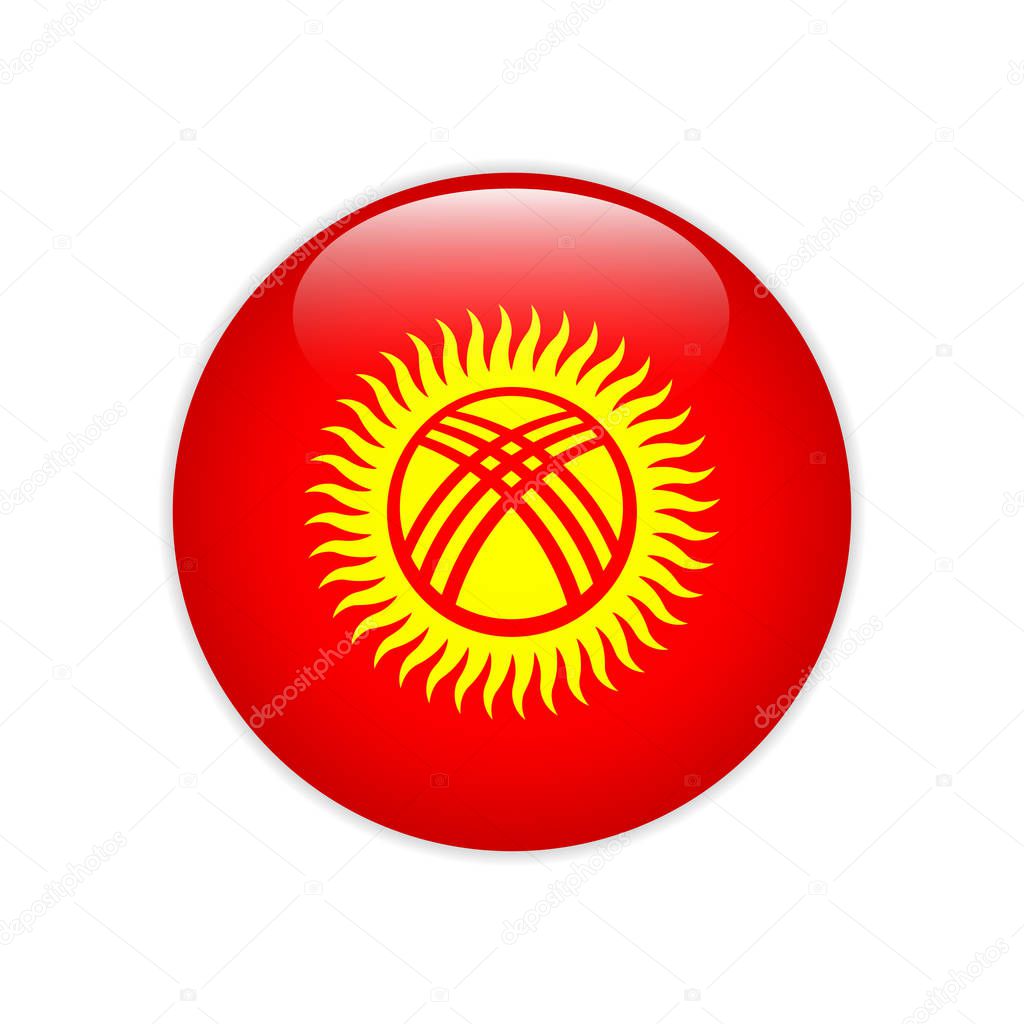 Kyrgyzstan flag on button