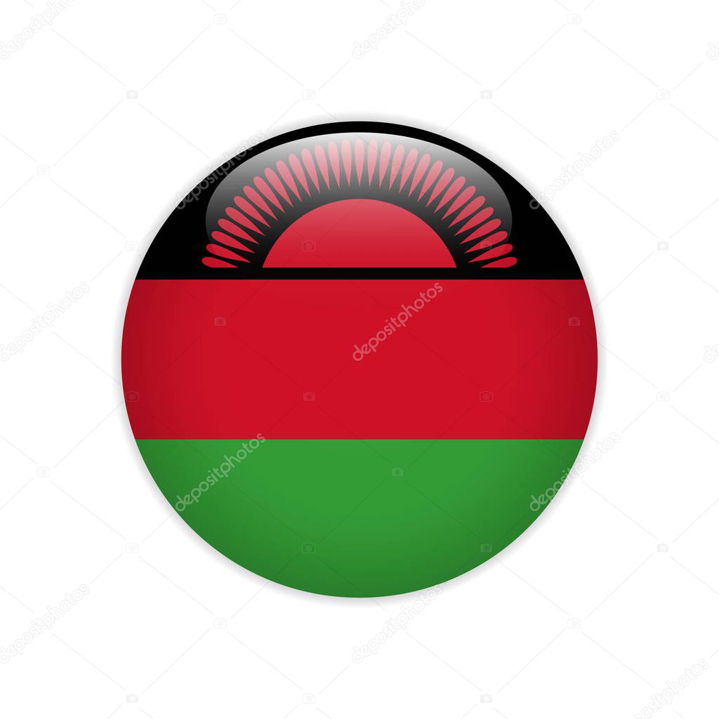 Malawi flag on button