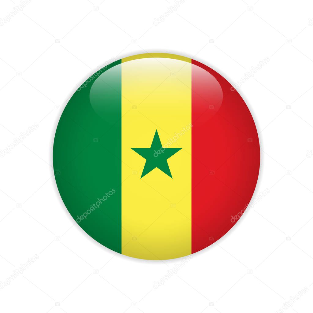 Senegal flag on button
