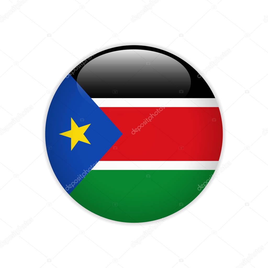South Sudan flag on button
