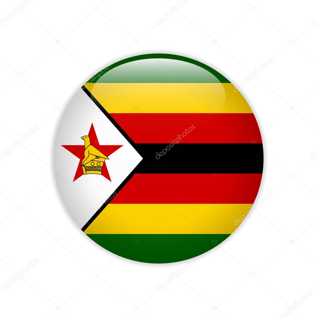 Zimbabwe flag on button