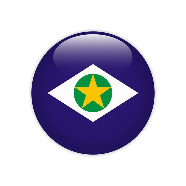 Σημαία Bandeira de Mato Grosso στο κουμπί — Διανυσματικό Αρχείο