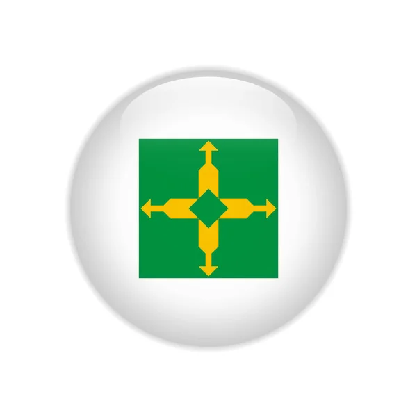 Vlag Bandeira do Distrito Federaal op knop — Stockvector