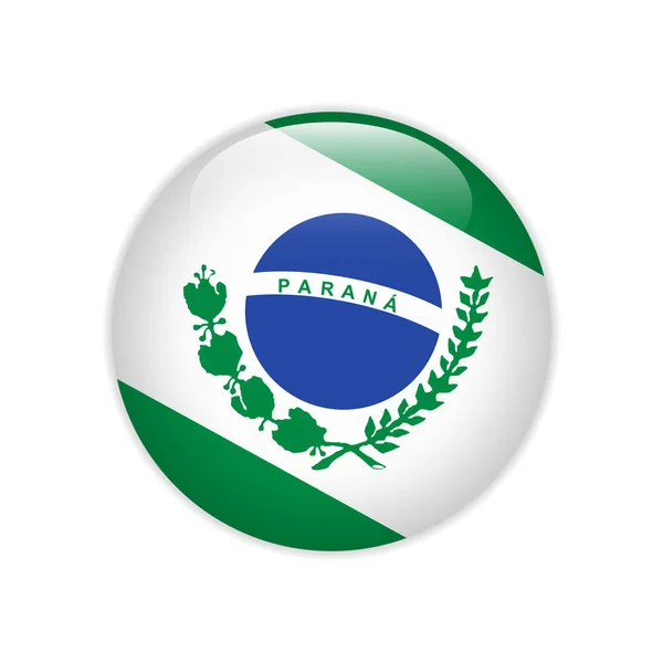 Флаг Бандейра-ду-Парана на кнопке — стоковый вектор