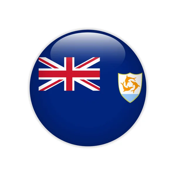 Drapeau Anguilla bouton — Image vectorielle