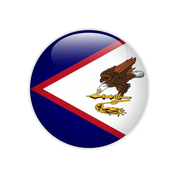 Flagge amerikanischer Samoa-Knopf — Stockvektor